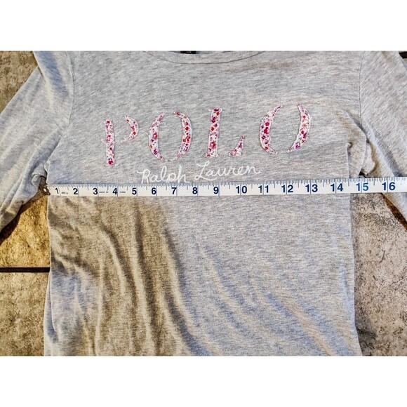 Polo Ralph Lauren Girls Large 12/14 Gray Sweatshirt Preppy Comfortable Fast Ship - Picture 4 of 12